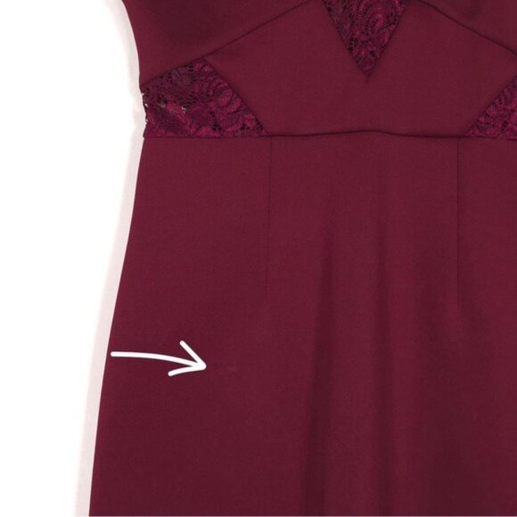 asos Women’s Dress Mini Lace A-Line Fit & Flare Sleeveless Lined Burgundy Size 8 - Picture 8 of 10